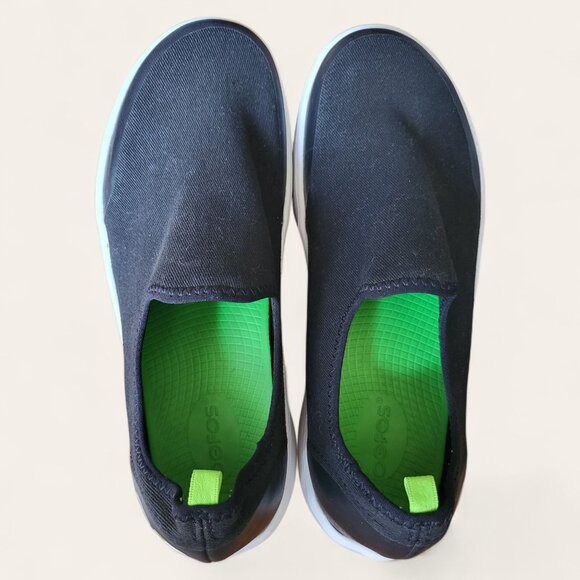 Oofos OOmg EeZee Low Recovery Slip On Black White Womens 10 - Picture 6 of 9